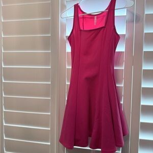 Women's Fuchsia Sleeveless Fit-and-Flare Dress